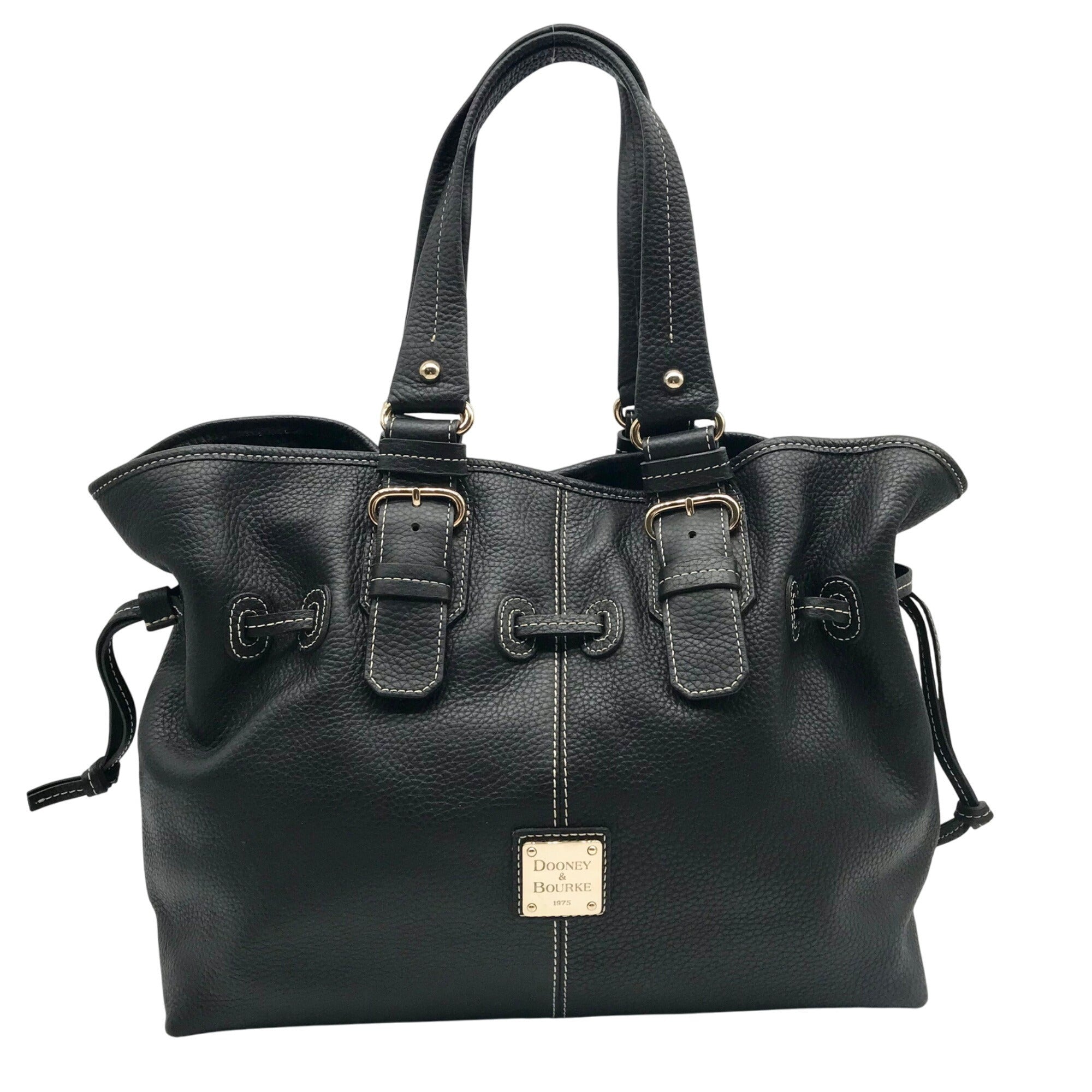 Dooney & Bourke Black Pebbled Leather Chiara Tote Bag 