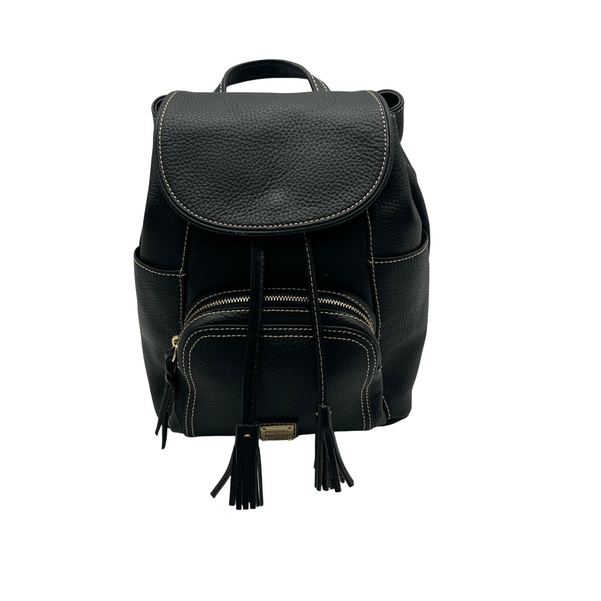 Dooney &amp; Bourke Black Pebbled Leather Murphy Backpack