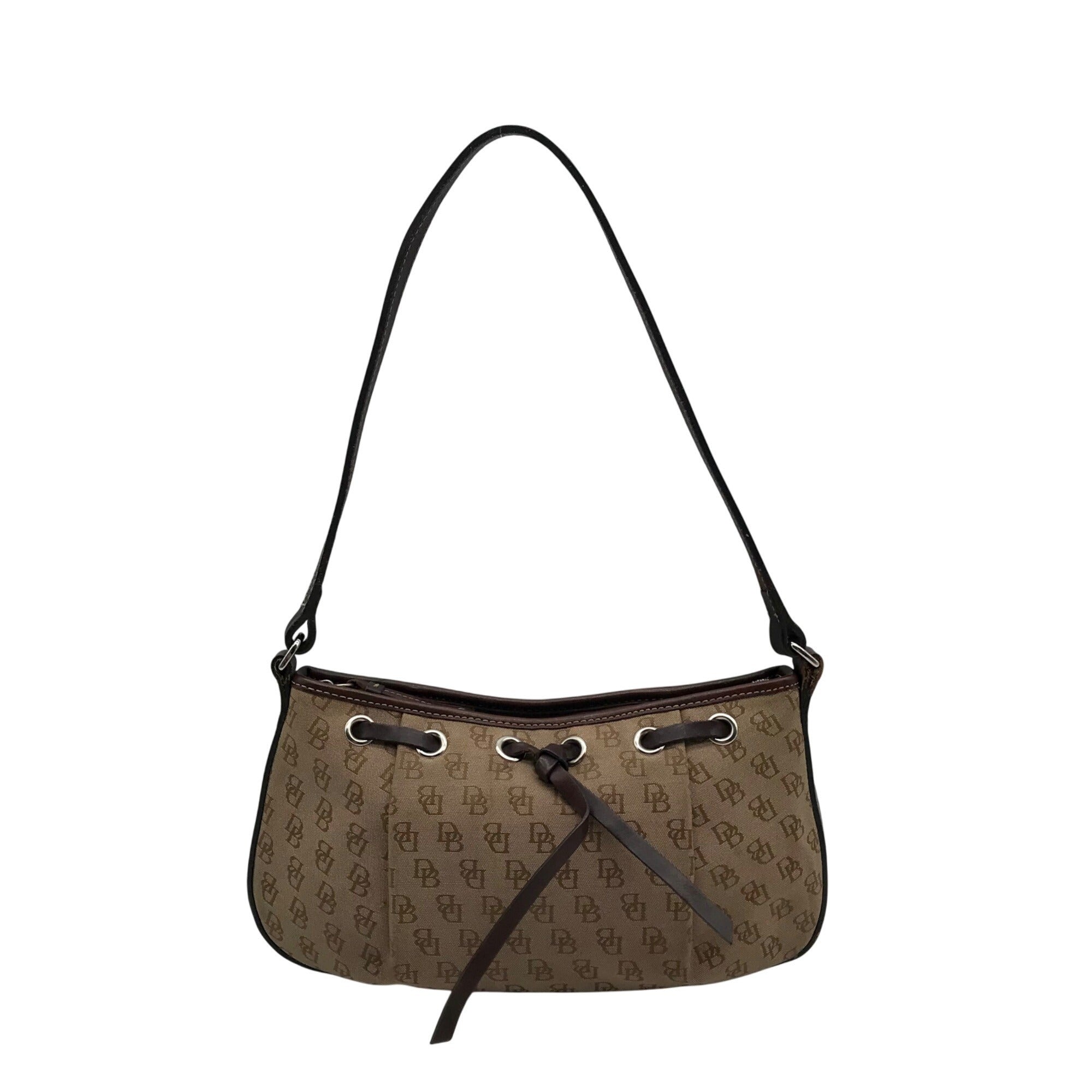 Dooney & Bourke Brown Monogram Canvas Baguette Bag