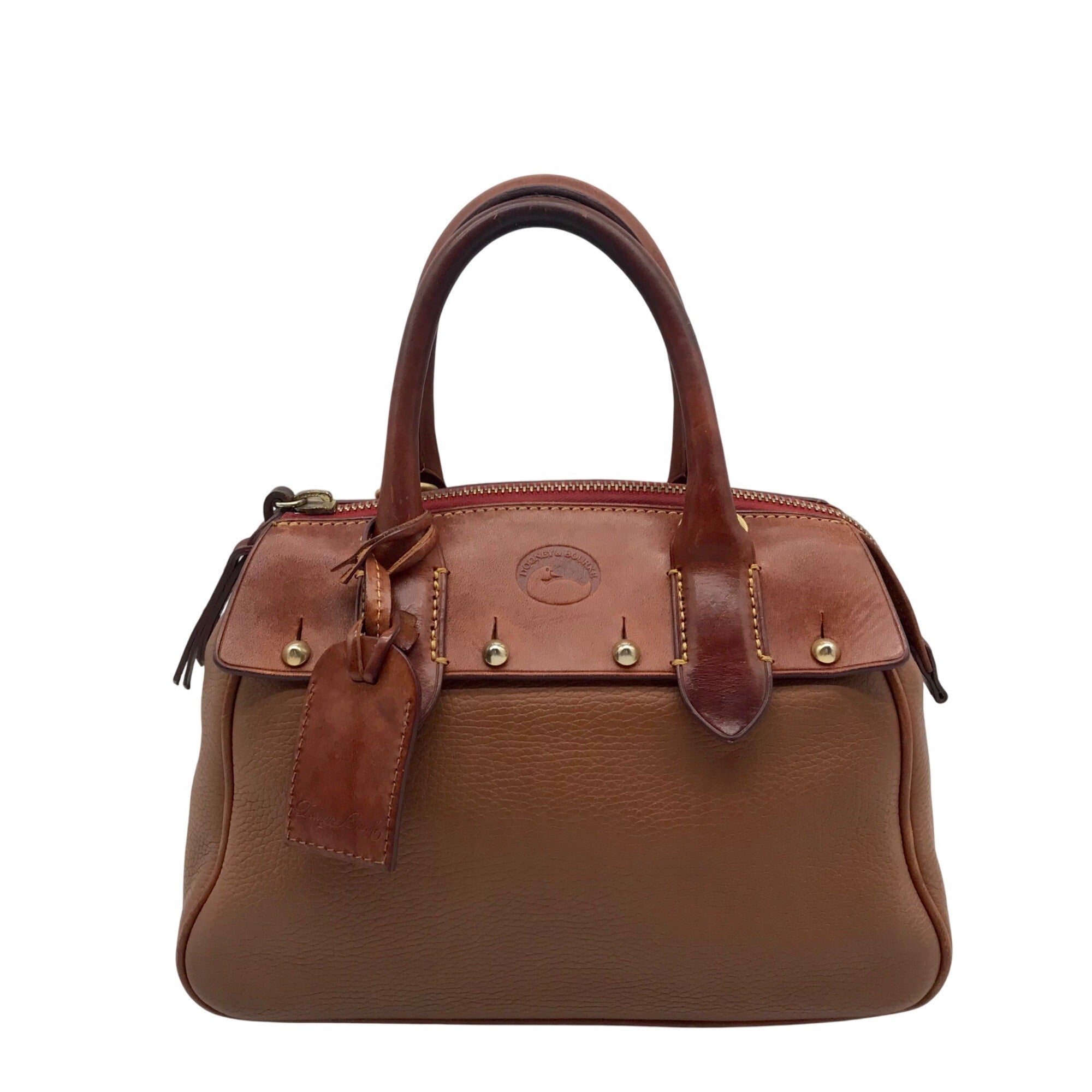Dooney & Bourke Brown Pebbled Leather Wilson Convertible Satchel