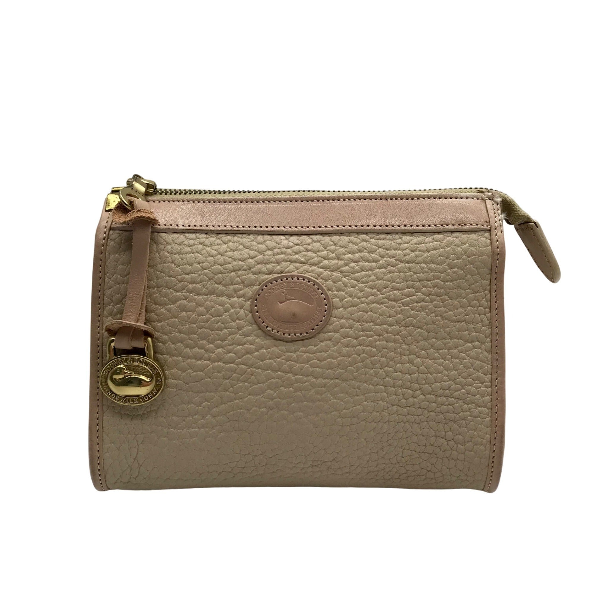 Dooney & Bourke Cream Pebbled Grain Leather Crossbody Bag 