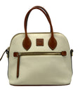 Dooney & Bourke Cream Pebbled Leather Dome Satchel