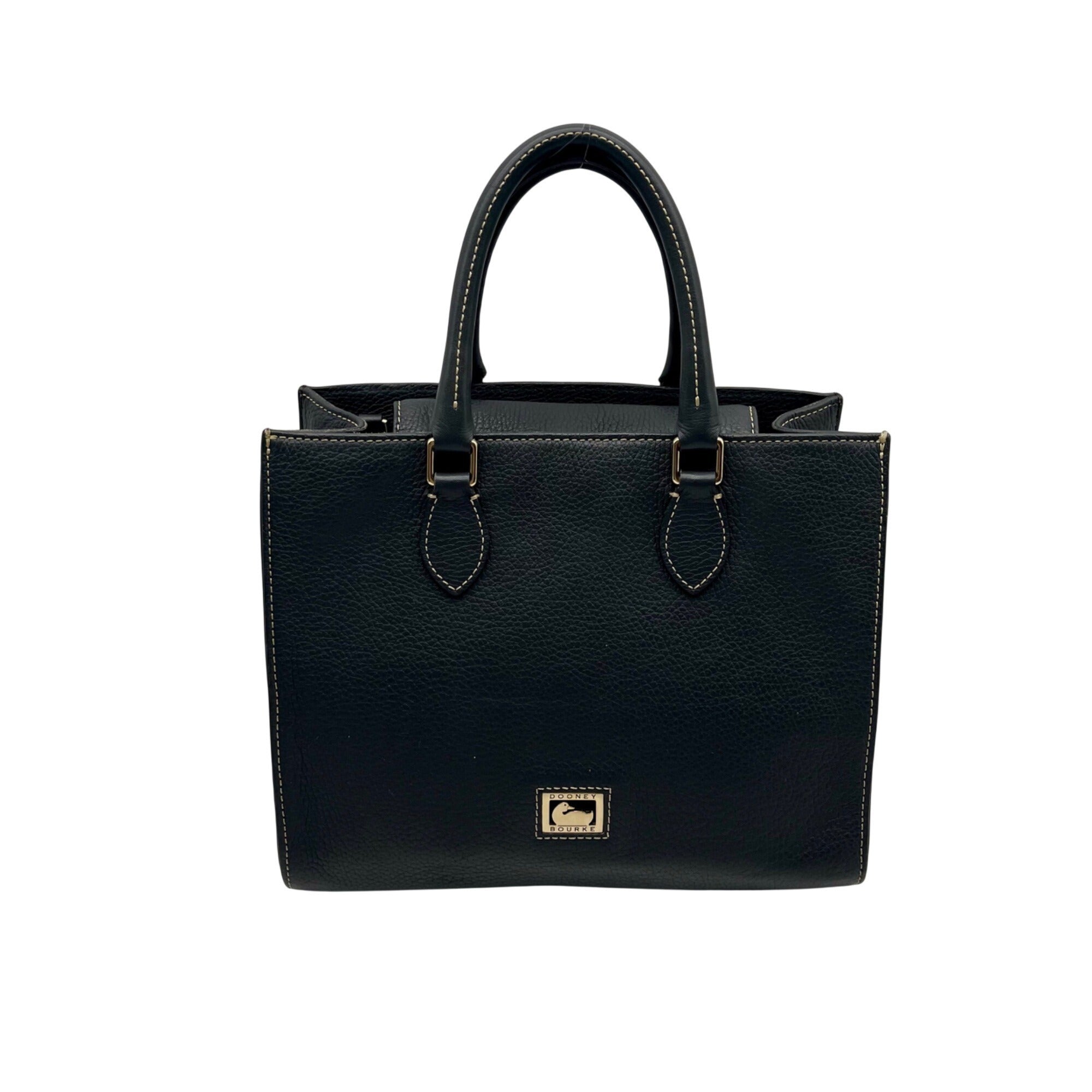 Dooney &amp; Bourke Dark Gray Pebbled Grain Leather Belmar Janine 30 Satchel Bag 