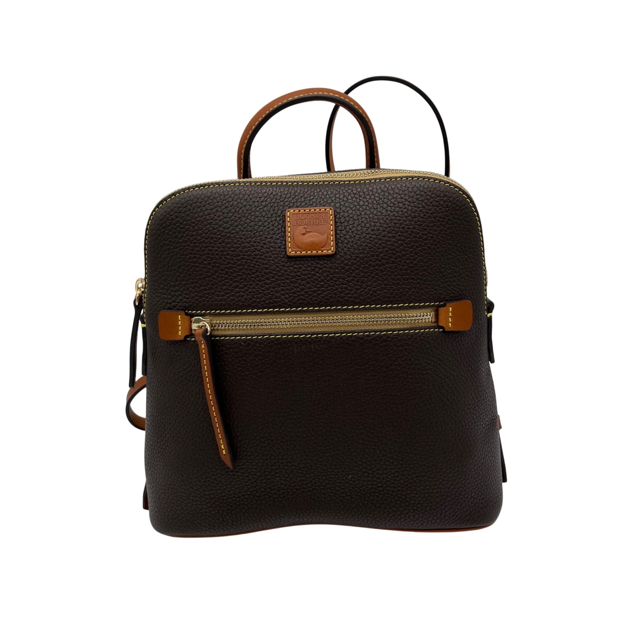 Dooney &amp; Bourke Deep Brown Pebbled Grain Leather Backpack