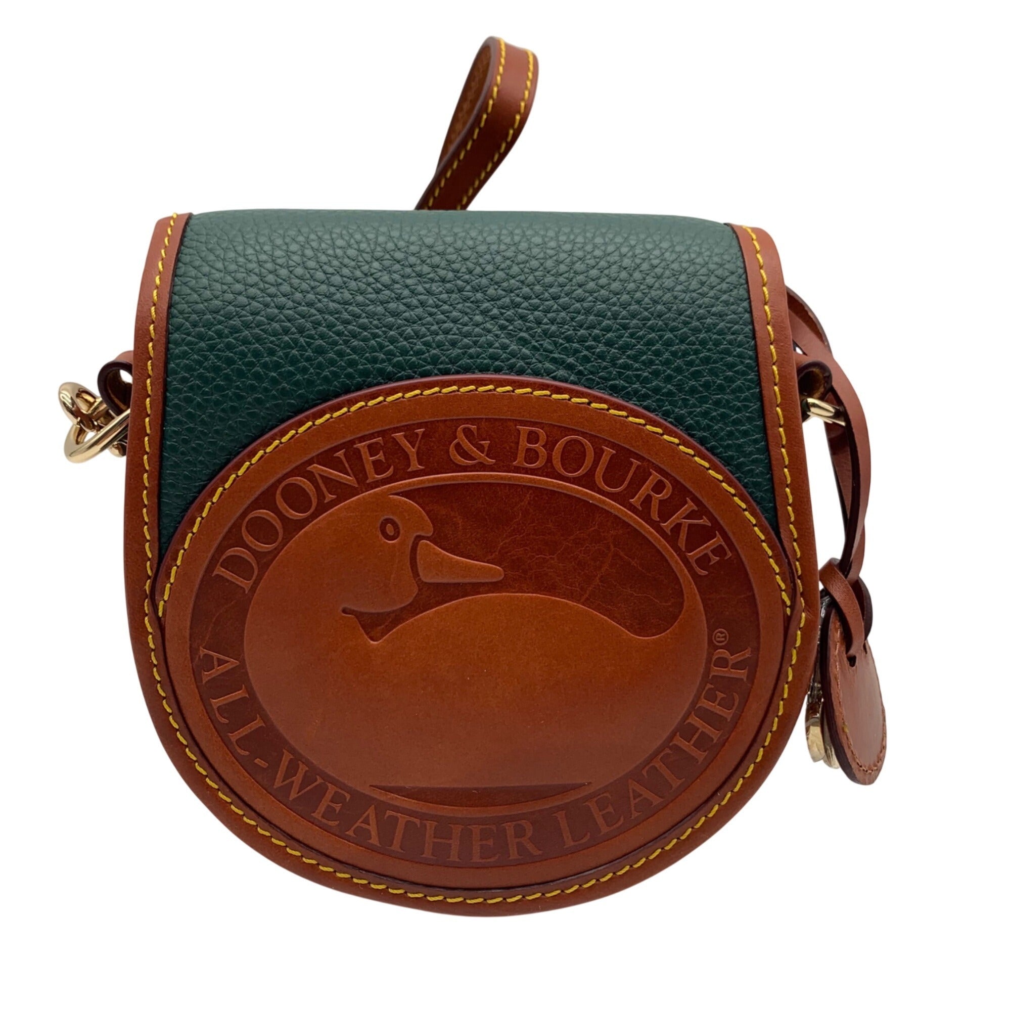 Dooney &amp; Bourke Forest Green Pebbled Leather Canteen Crossbody Bag