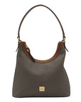 Dooney & Bourke Gray Pebbled Grain Leather Hobo Shoulder Bag