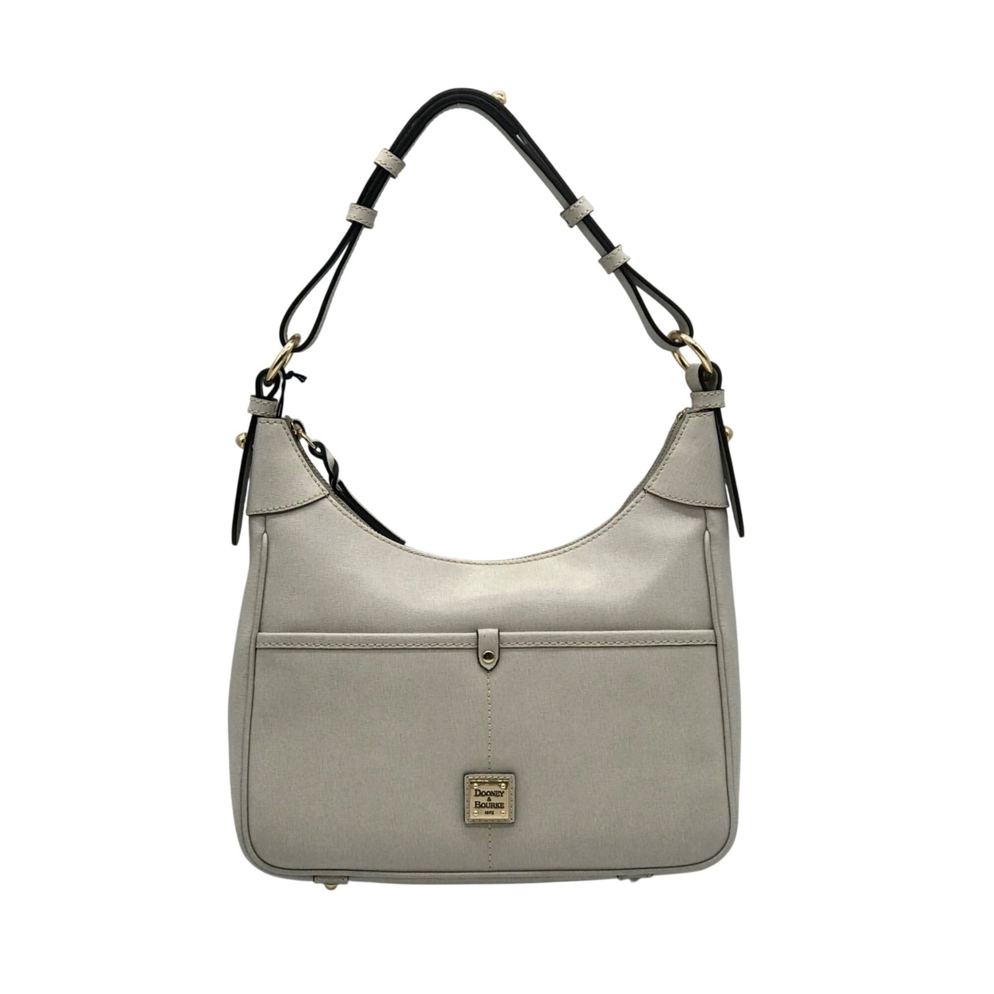 Dooney &amp; Bourke Grey Lucca Leather Large Shoulder Bag