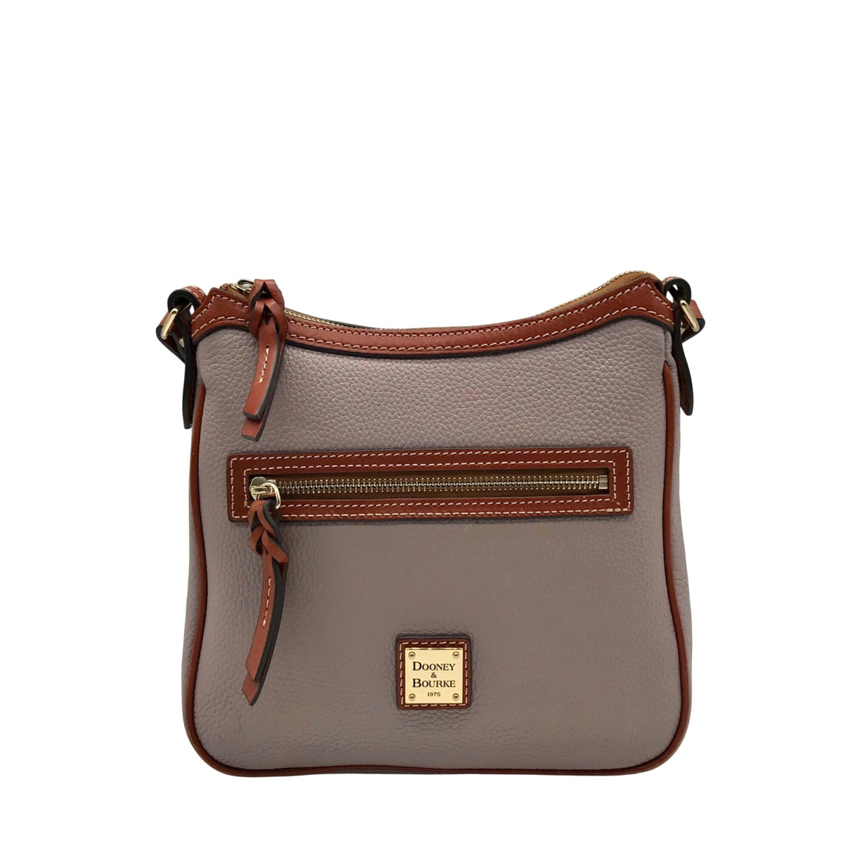 Dooney &amp; Bourke Grey Pebble Grain Small Presley Crossbody Bag