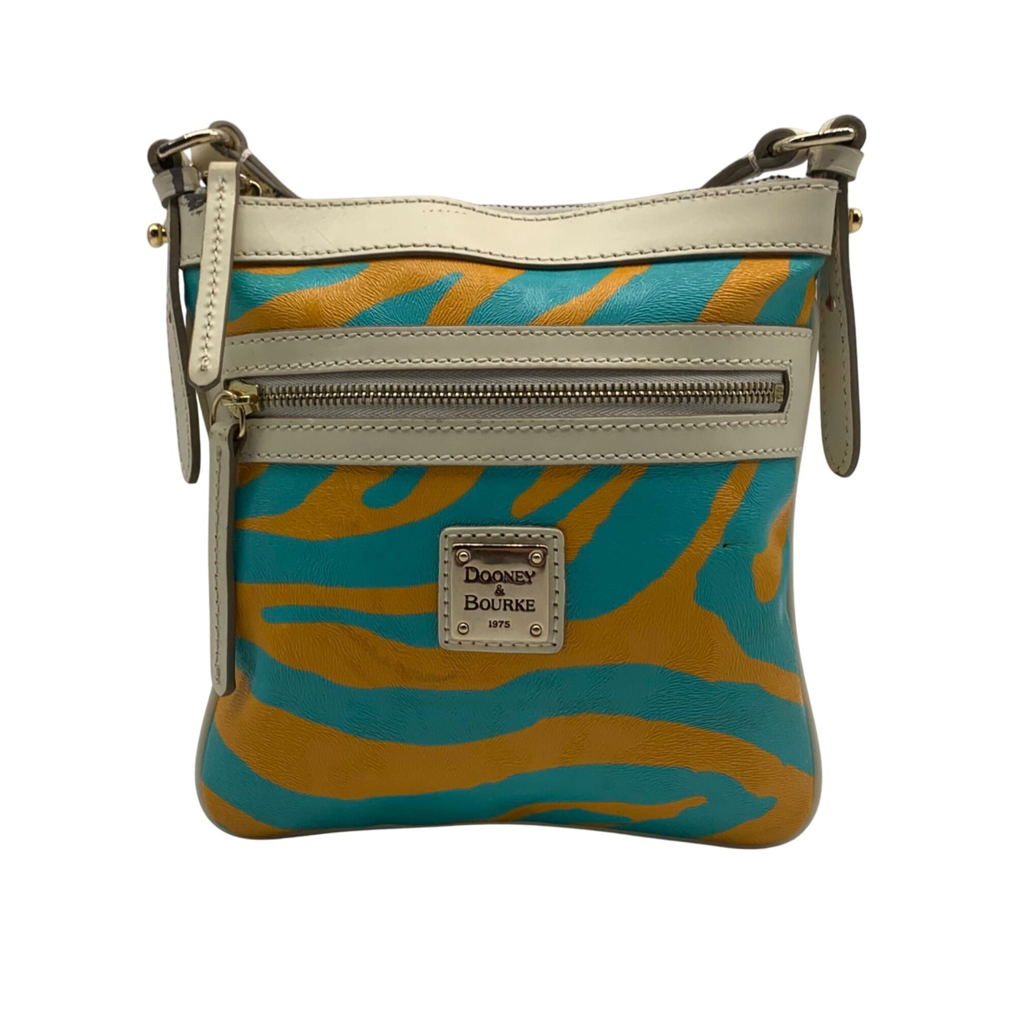 Dooney & Bourke Leather Zebra Print Letter Carrier Crossbody