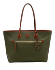 Dooney & Bourke Olive Green Pebbled Leather Tote Bag