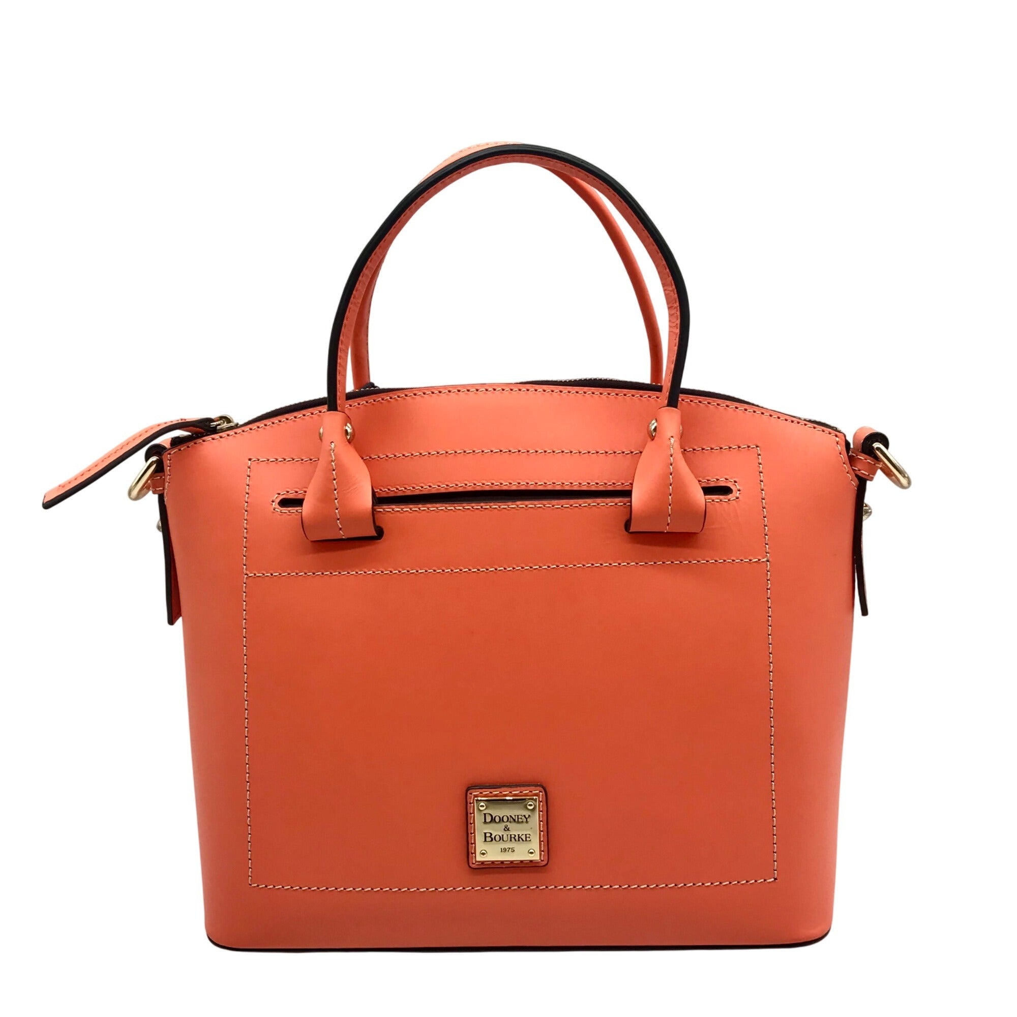Dooney & Bourke Orange Leather Beacon Domed Satchel Bag