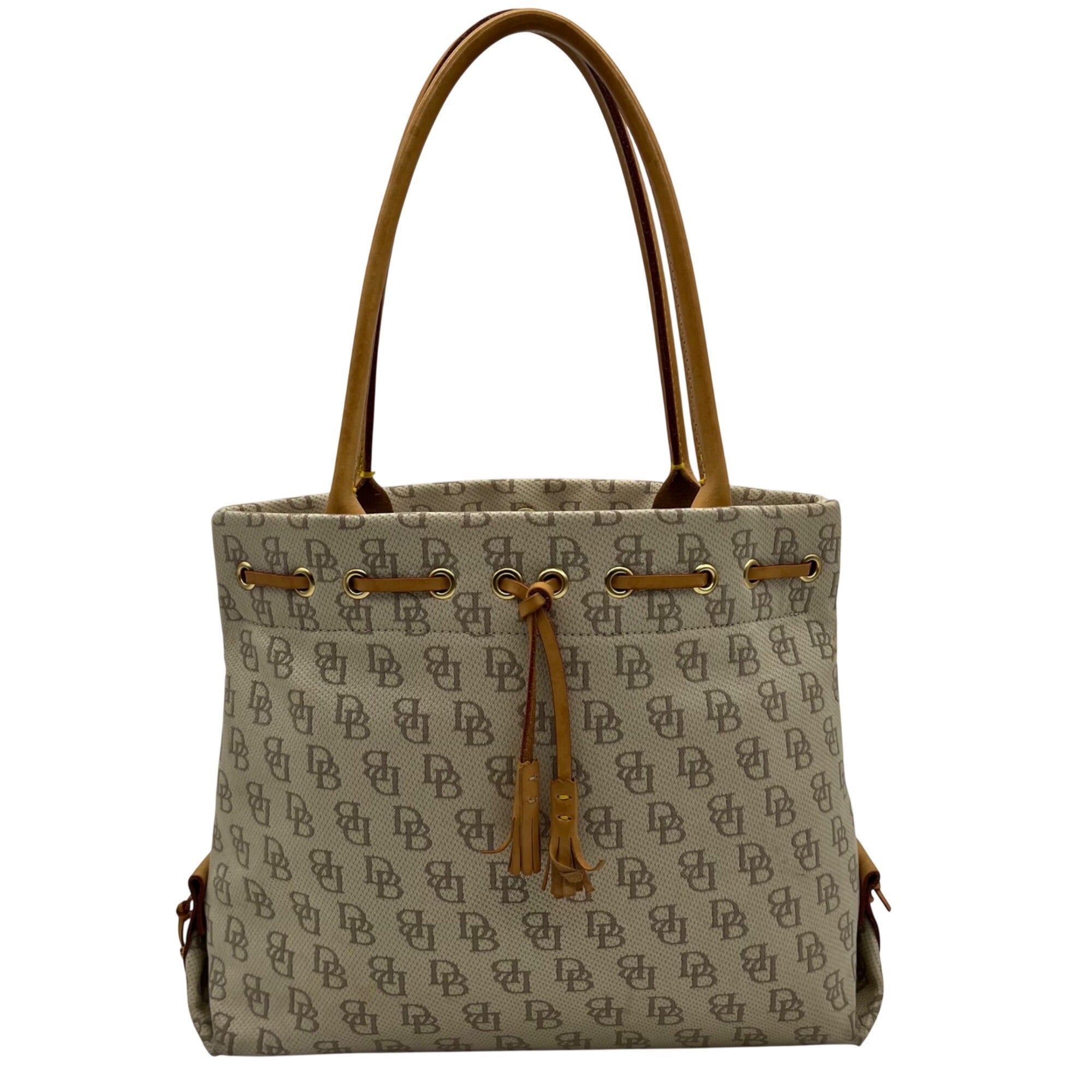 Dooney &amp; Bourke Small Tan Tulip Tassel Tote Bag