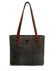 Dooney & Bourke Stone Grey Lizard Embossed Leather Lexington Tote Bag
