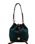 Dooney & Bourke Teal Pebbled Grain Leather Kendall Drawstring Bag