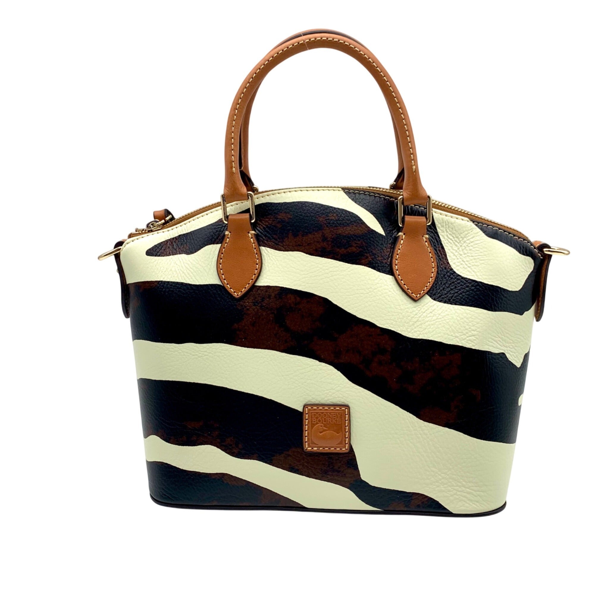 Dooney &amp; Bourke Zebra Print Leather Geena Satchel