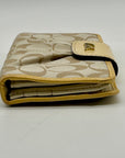 Coach Beige Canvas And Yellow Leather Slim Envelope Wallet