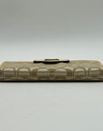 Coach Beige Canvas And Yellow Leather Slim Envelope Wallet