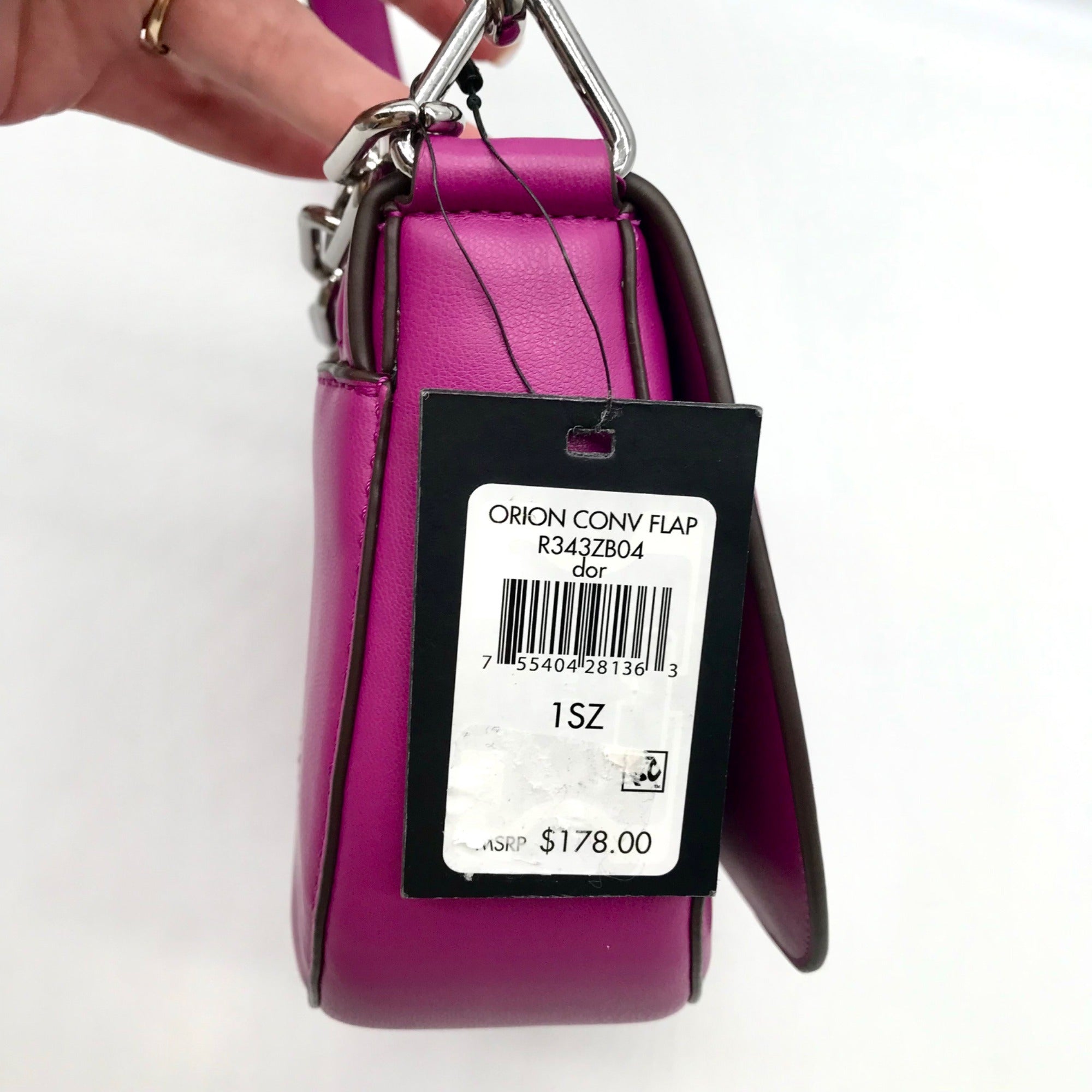 DKNY Dark Orchid Orion Convertible Flap Shoulder Bag