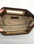 Michael Kors Beige Woven Raffia Rectangle Clutch