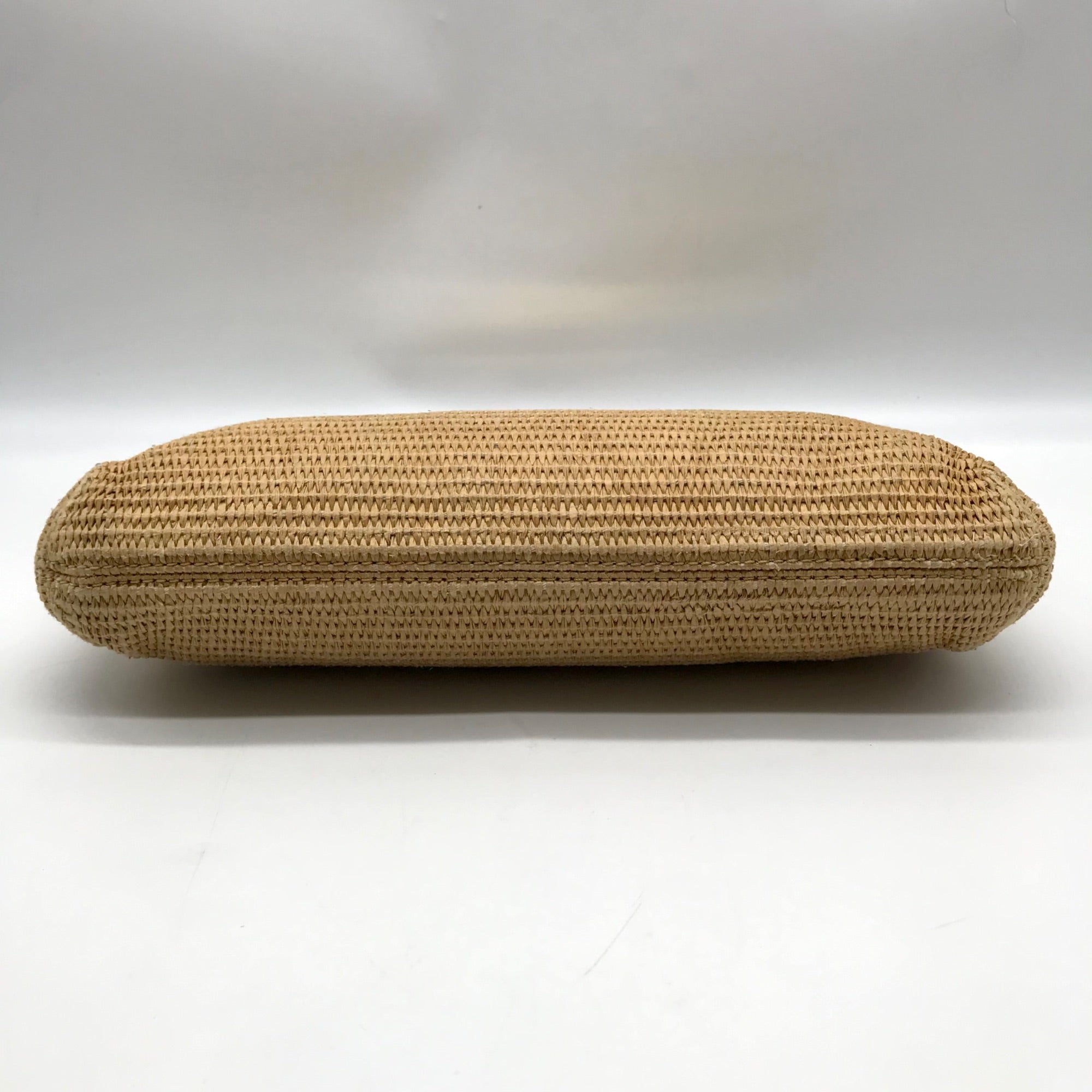Michael Kors Beige Woven Raffia Rectangle Clutch