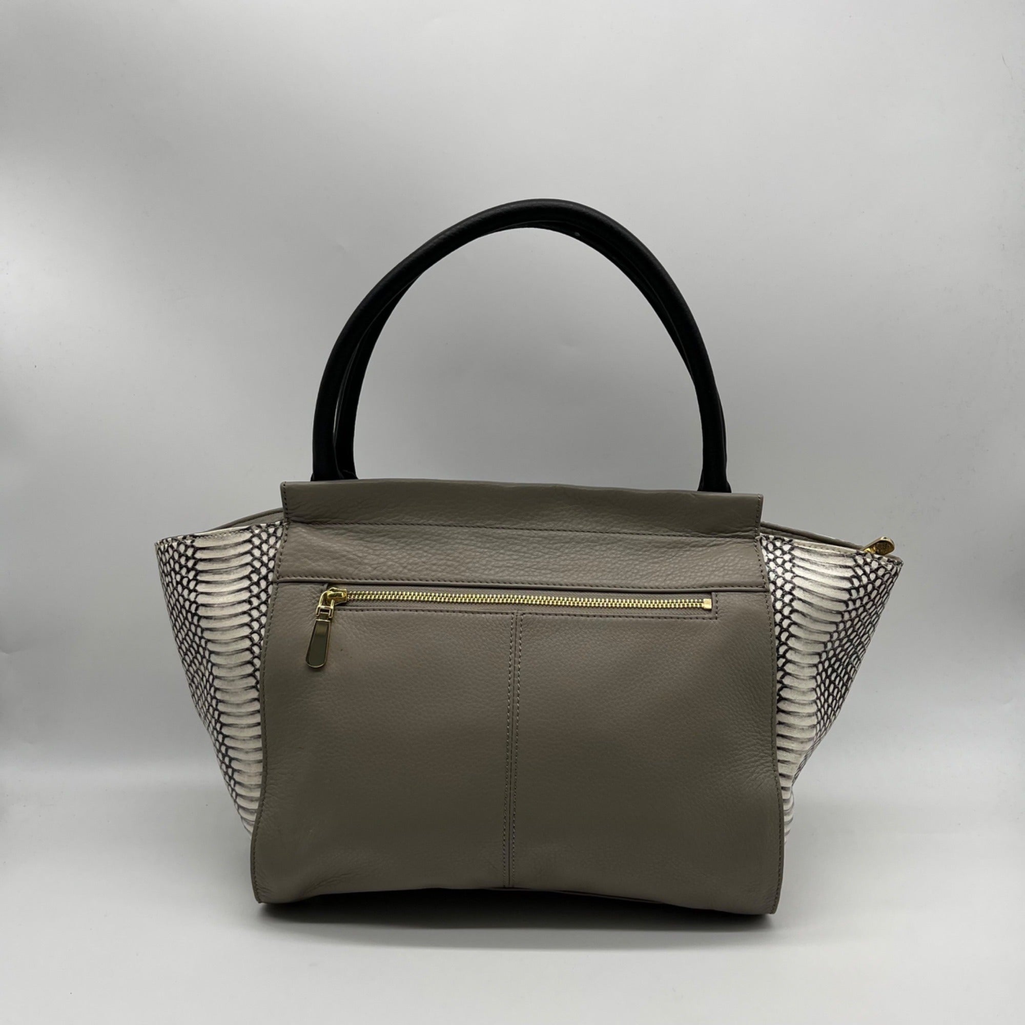 Vince Camuto Julia Cream &amp; Grey Satchel Bag