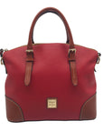 Dooney & Bourke Red Pebble Grain Leather Domed Satchel