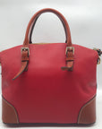 Dooney & Bourke Red Pebble Grain Leather Domed Satchel