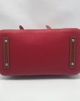 Dooney & Bourke Red Pebble Grain Leather Domed Satchel