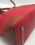 Dooney & Bourke Red Pebble Grain Leather Domed Satchel