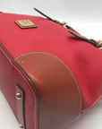 Dooney & Bourke Red Pebble Grain Leather Domed Satchel