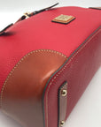 Dooney & Bourke Red Pebble Grain Leather Domed Satchel