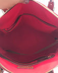 Dooney & Bourke Red Pebble Grain Leather Domed Satchel