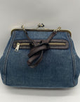 Patricia Nash Denim Blue Fabric Large Convertible Clutch