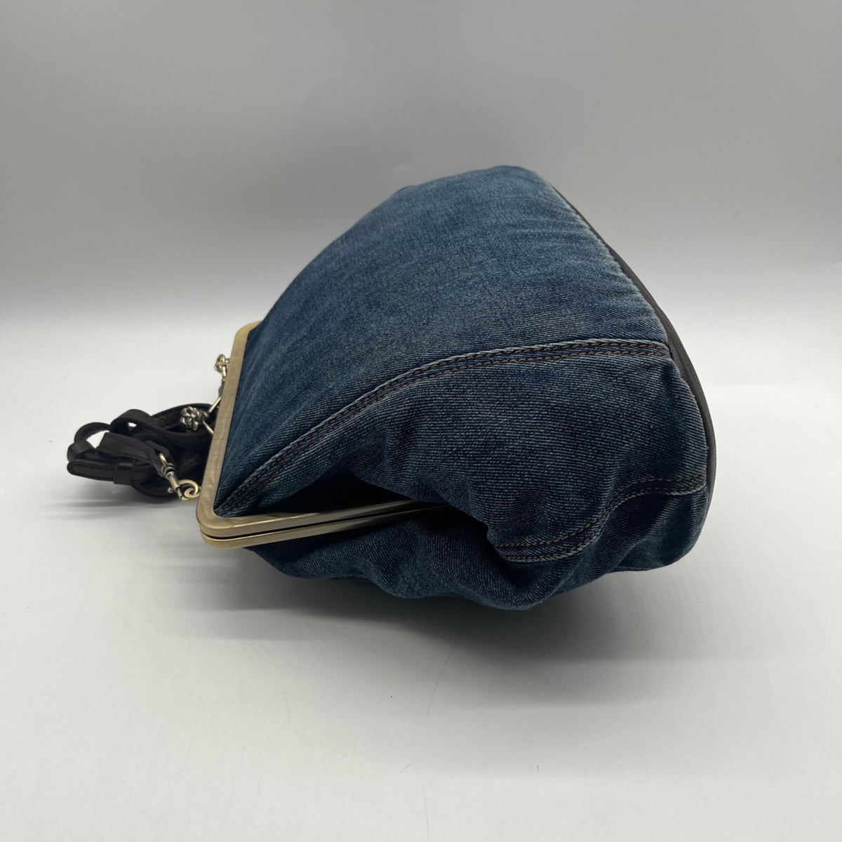 Patricia Nash Denim Blue Fabric Large Convertible Clutch