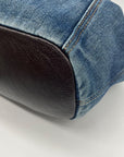 Patricia Nash Denim Blue Fabric Large Convertible Clutch