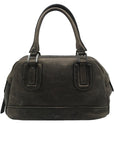 Longchamp Grey Distressed Leather Cosmo Satchel Bag