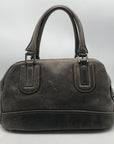 Longchamp Grey Distressed Leather Cosmo Satchel Bag