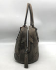 Longchamp Grey Distressed Leather Cosmo Satchel Bag