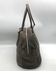 Longchamp Grey Distressed Leather Cosmo Satchel Bag