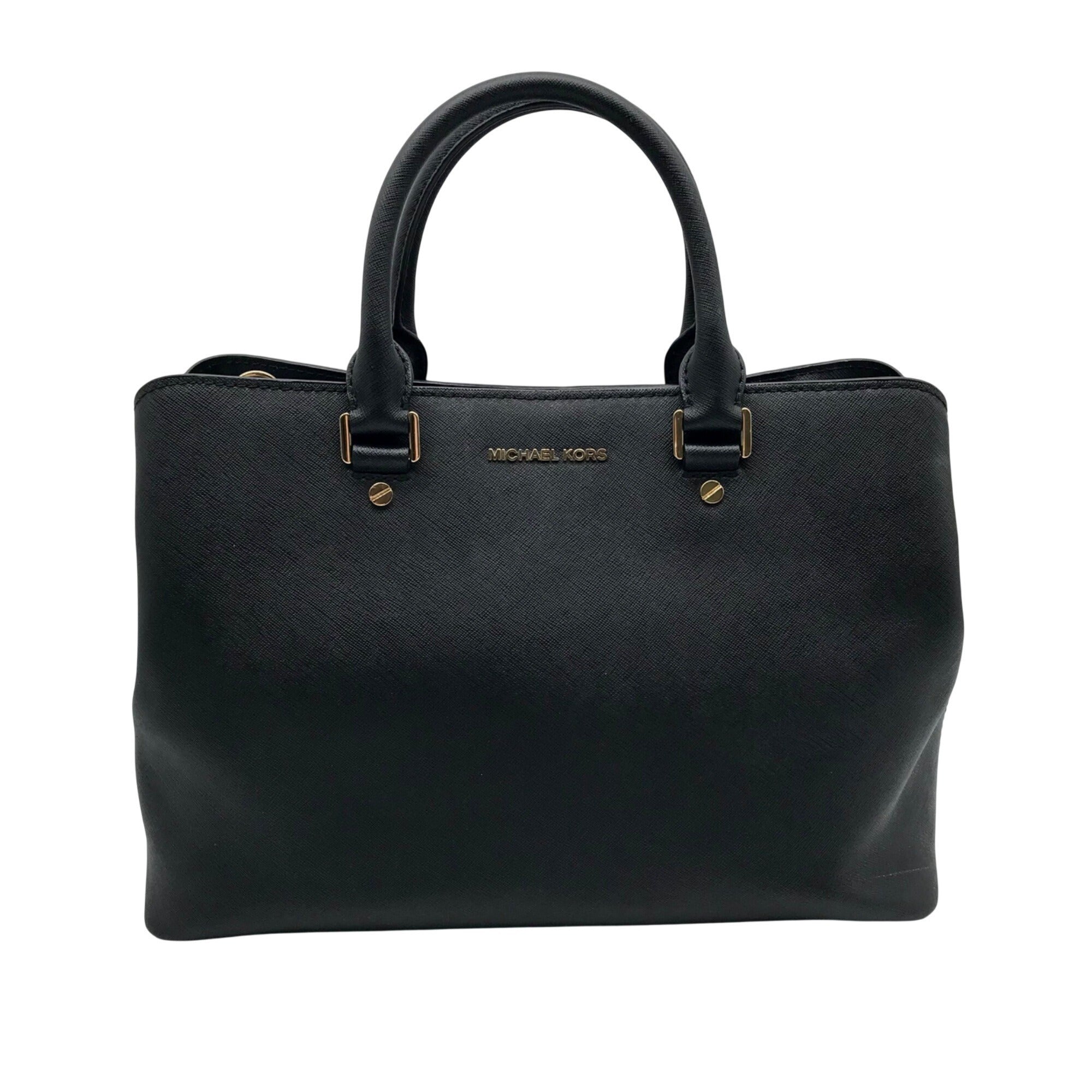Michael Kors Black Saffiano Leather Savannah Convertible Satchel Bag