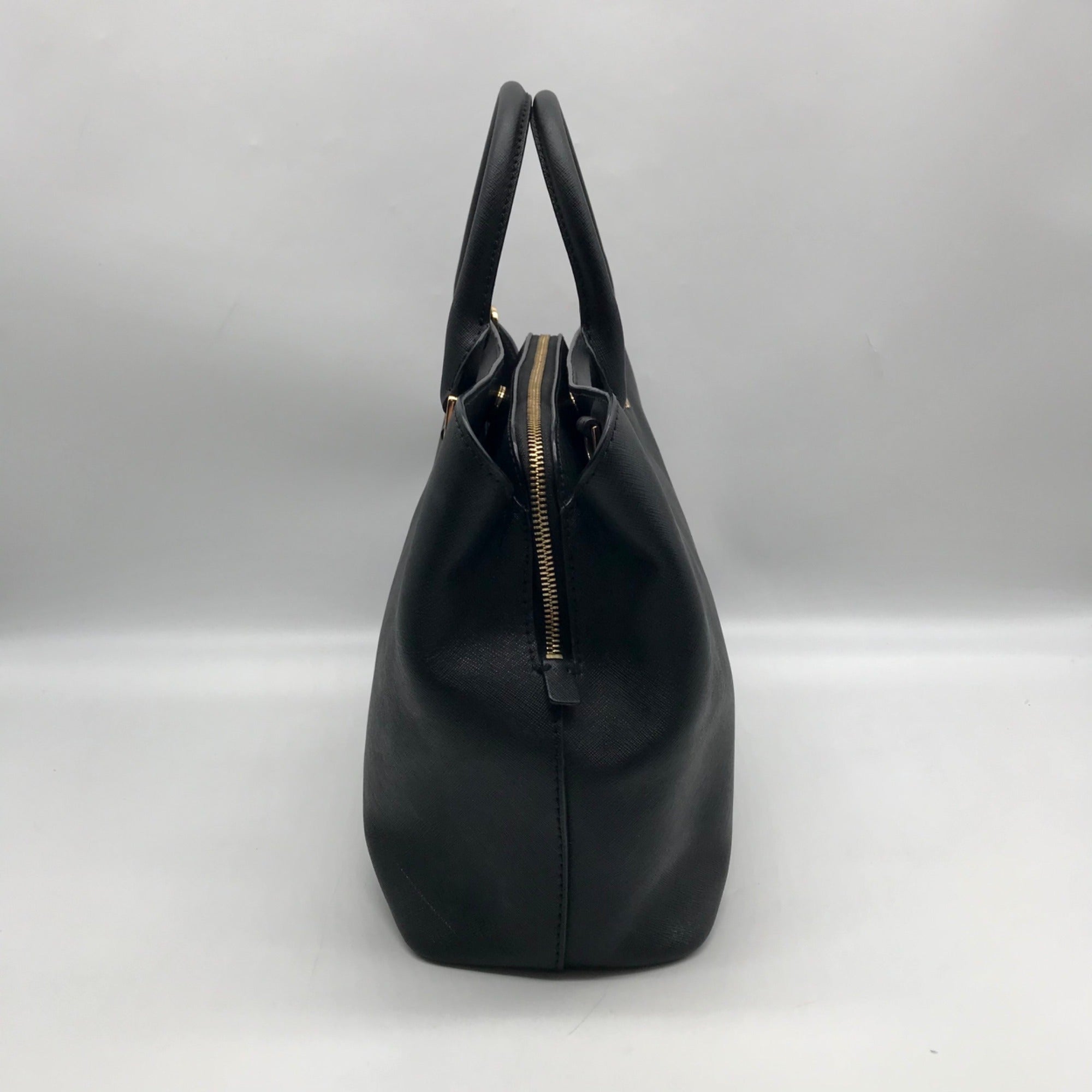 Michael Kors Black Saffiano Leather Savannah Convertible Satchel Bag