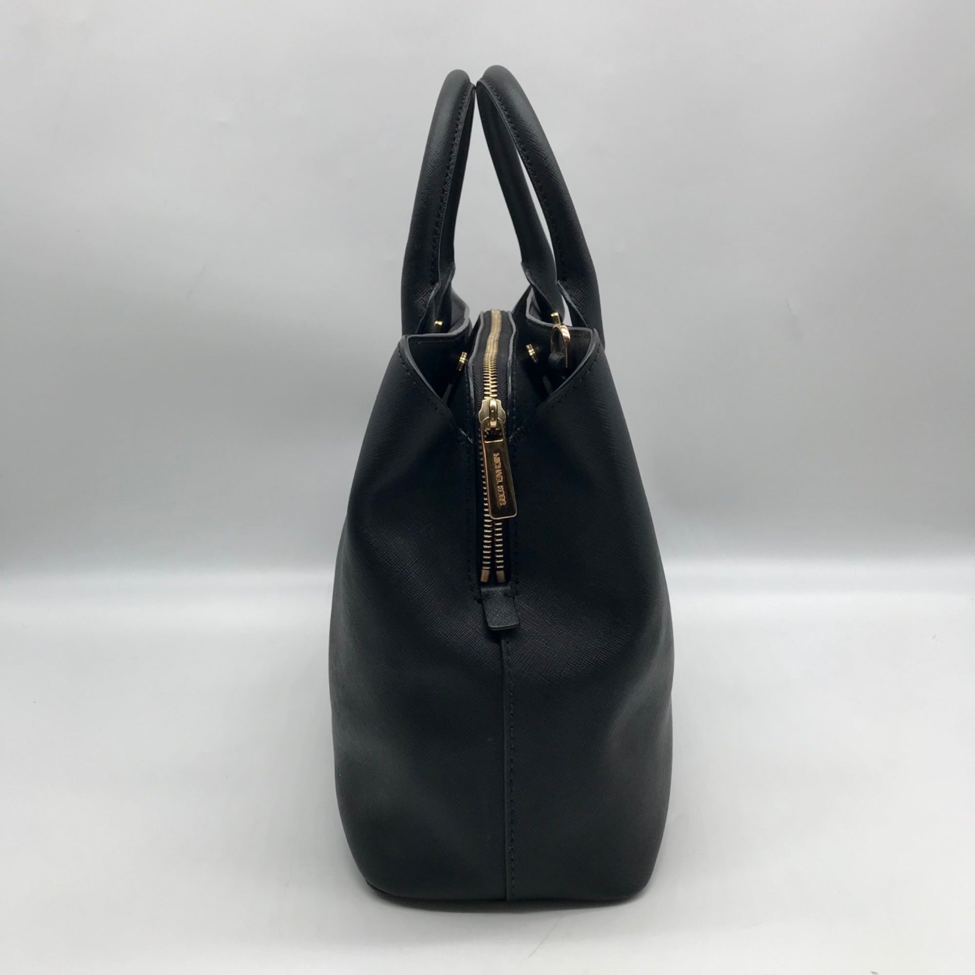 Michael Kors Black Saffiano Leather Savannah Convertible Satchel Bag