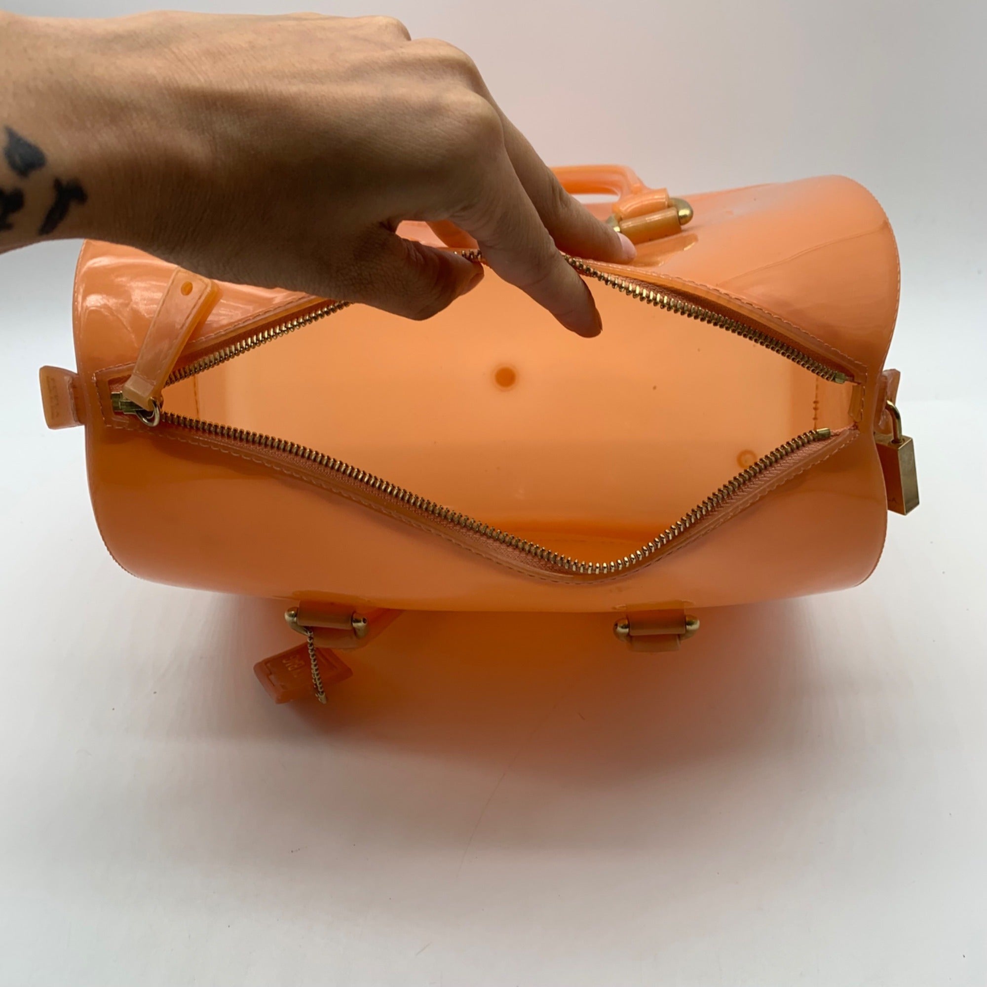 Furla PVC Bright Orange Candy Bag