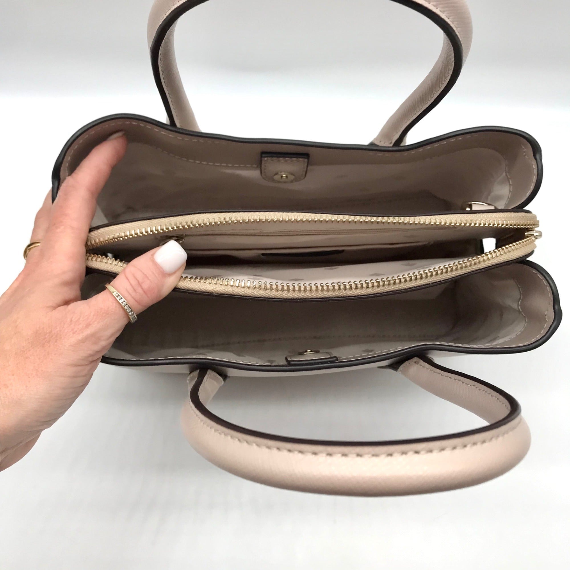 Kate Spade Warm Beige Saffiano Leather Medium Rory Satchel