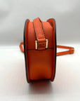 Michael Kors Orange Saffiano Leather Jet Set Poppy Travel Crossbody Bag