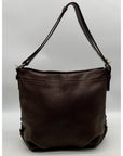 Coach 2-Way Brown Pebbled Leather Duffle Shoulder Bag (F15064)