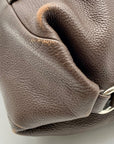 Coach 2-Way Brown Pebbled Leather Duffle Shoulder Bag (F15064)