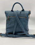 Miztique Blue Vegan Leather Diana Flip Over Backpack