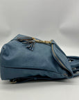 Miztique Blue Vegan Leather Diana Flip Over Backpack