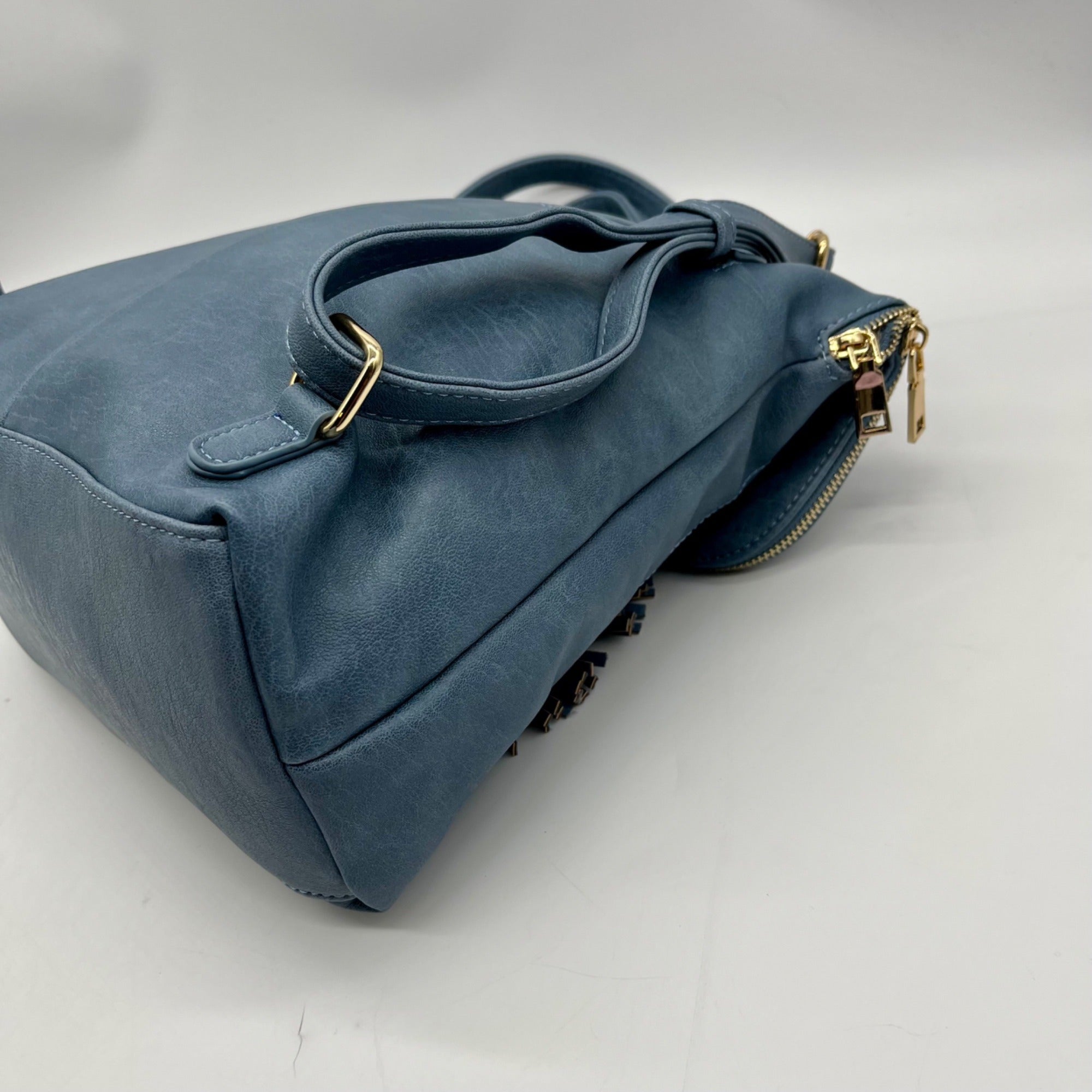 Miztique Blue Vegan Leather Diana Flip Over Backpack
